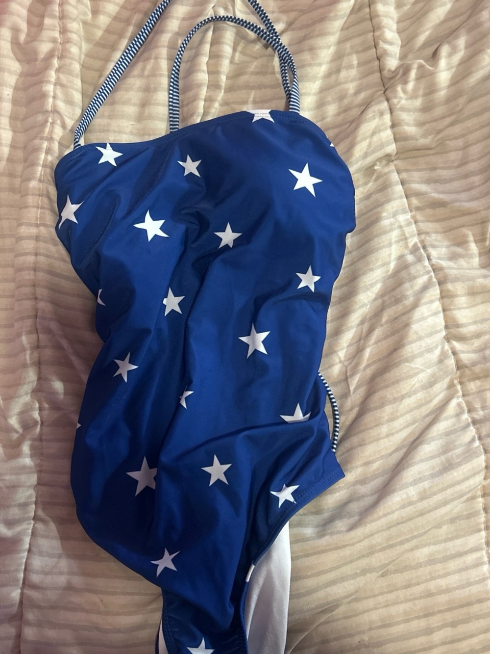 Navy Blue Star Print One-Piece Swimsuit - Brand Unspecified